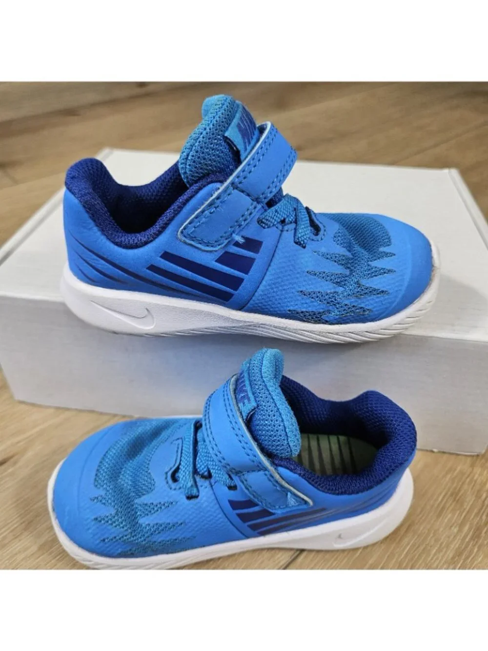 Nike Star Runner Sneakers Unisex size 6C Toddler Blue Shoes 907255-408 Hook Loop